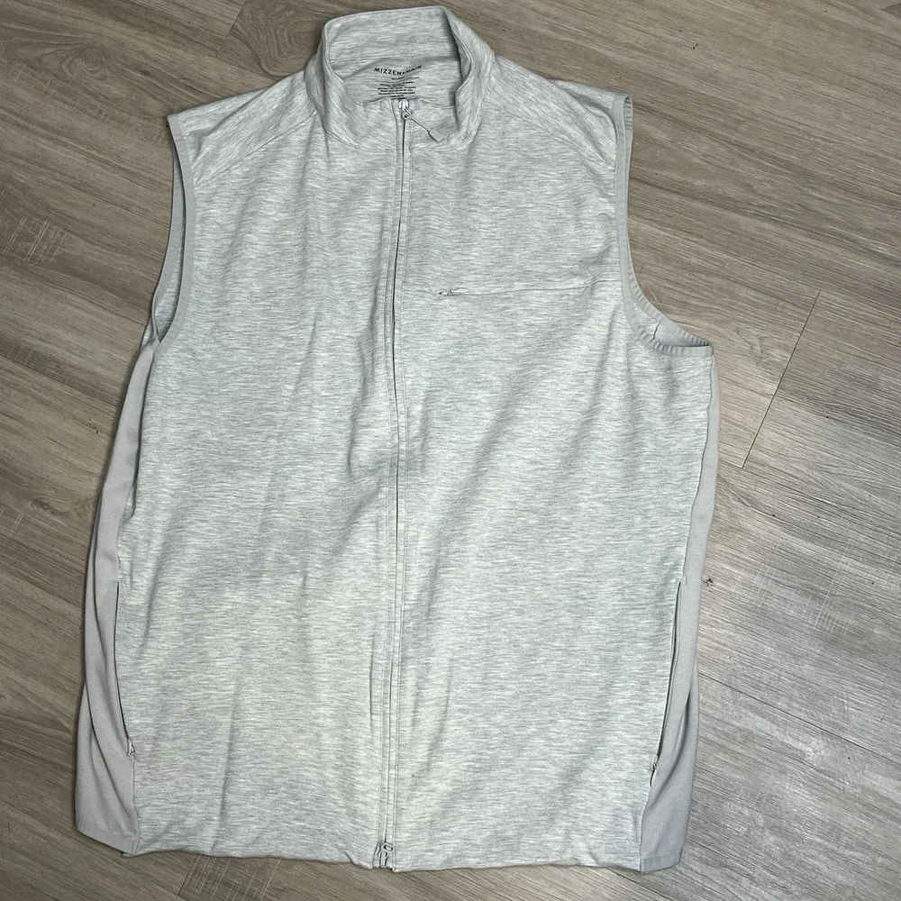 Mizzen Main Vest Men's 2X-Large Heather Gray Performance Full Zip Golf
